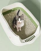 ChezMAX Cat Litter Box Cat Litter Tray with Lid Covered Large with Fully Enclosed Litter Pan Cat Toilet Cat Litter Tray with Cover Scoop