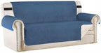 H.VERSAILTEX Reversible Sofa Slipcover Furniture Protector Water Resistant 2" Elastic Straps Sofa Cover Couch Covers Pets Kid Fit Sitting Width Up to 78" (Oversized Sofa: 86" x 132", Dark Blue/Beige)