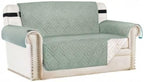 H.VERSAILTEX Reversible Loveseat Cover Furniture Protector Anti-Slip Water Resistant 2" Elastic Straps Couch Covers Pets Fit Sitting Width Up to 54"(Oversized Loveseat: 75" x 98", Desert Sage/Beige)