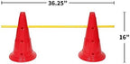Etna Dog Agility Hurdle Set - 6 Canine Obedience Training Exercise Cones with 3 Collapsible Metal Bars - Adjustable Height