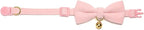 2 Pack Soft Corduroy Cat Collars with Bow Tie & Bell Adjustable Breakaway Bowtie Kitten Collar for Girl Boy Kittens(Pink & Grass Green)
