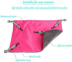 Hanging Cat Hammock, Pet Hammock for Cage, Adjustable Cat Bed Two Sides Comfortable/Waterproof Resting Sleepy Pad for Cats Small Dogs Rabbits or Other Small Animals (Black) (Black, 22 x 16.5)