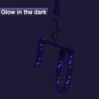 Cat Harness and Leash Set for Outdoor Walking Escape Proof Adjustable Soft Safety Strap with Golden Star and Moon Design Glow in The Dark Purple XL