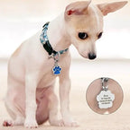 Cute Personalized Pet Name Tags for Cats/Dogs - Glitter Custom pet id tag, Dog id Tags Engraved for Pets, Customizable cat tag, pet Collar Charms, Dog Name tag (Paw-Shaped-Small: Red)