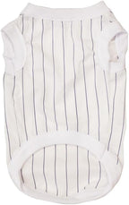 Petitebella Baseball Heart Puppy Dog Shirt (White/Blue Stripes, X-Large)