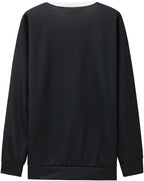 ShallWe Women's Active Sweatshirts Cute Cat Pullover Crewneck Lightweight shirts Novelty Casual Tunics Tops Fashion Spring Black