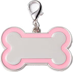Double-Sided Personalized Dog Tags for Pets - pet ID tag, Laser Engraved Dog tag, Name tag for Dog Collar, Dog Tags for Large Dogs (Pink, Bone-Shaped-Large)