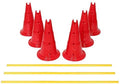 Etna Dog Agility Hurdle Set - 6 Canine Obedience Training Exercise Cones with 3 Collapsible Metal Bars - Adjustable Height