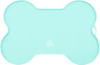 Super Design Dog Food Mat Dog Bowl Mat for Food and Water Silicone Non Spill Cat Feeding Mat Puppy Placemat Waterproof - 20.5" x 14.5", Light Green