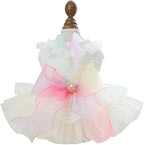 Fashion Sweet Puppy Dog Blingbling Princess Skirt Pet Dog Lace Cake Camisole Tutu Dress D-Pink XS