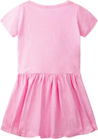 Mud Kingdom Little Girls Dresses Cotton Summer Holiday Cute Cat Dress Short Sleeve