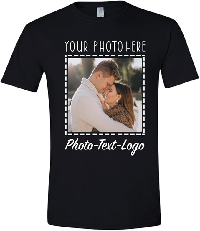 Personalized Clothing with Your Photo Custom T-Shirts, Sweatshirts & Hoodies Add Text or Logo Front