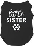 Little Sister Heart Paw Dog Tee Shirt Sizes for Puppies, Toys, and Large Breeds (Black, 3X-Large 218sis)