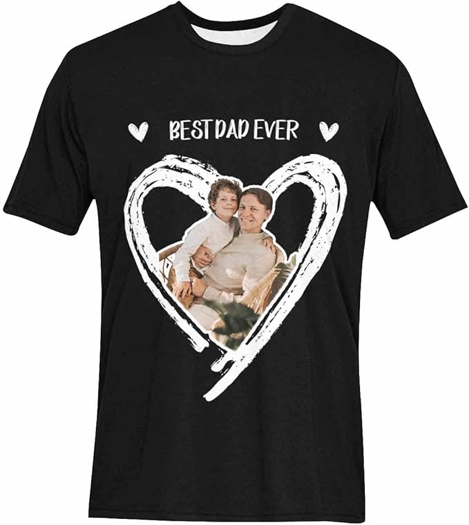 Custom T Shirts with Face Photo Text Pet Shirt for Men Personalized Picture Tee Shirt Design Your Own Dad Grandpa Shirt