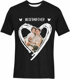 Custom T Shirts with Face Photo Text Pet Shirt for Men Personalized Picture Tee Shirt Design Your Own Dad Grandpa Shirt