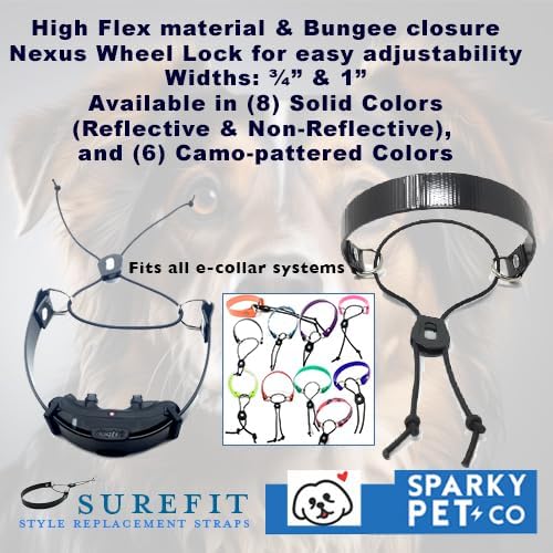 Replacement GPS eCollar with Adjustable Bungee, Multi-Hole Design, and Secure Toggle Closure for Small Dogs (Blue, Small Neck) Reflective