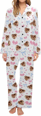Artsadd Personalized Pajamas with Faces for Women Men Custom Christmas Pajamas Gifts for Family Couple, Funny Photo Pjs