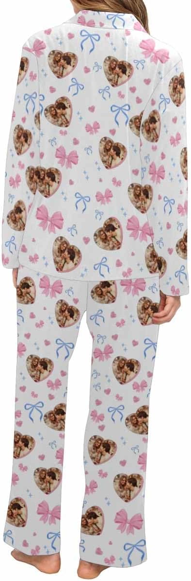 Artsadd Personalized Pajamas with Faces for Women Men Custom Christmas Pajamas Gifts for Family Couple, Funny Photo Pjs