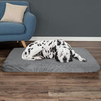 Orthopedic Dog Bed - 2-Layer Pet Bed for Floor, Kennel, or Crate with Removable Washable Cover - 46x27 Dog Bed for Large Dogs by PETMAKER (Gray)