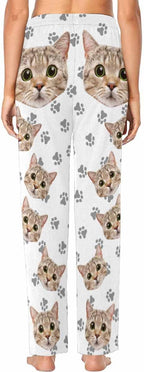 FunStudio Personalized Pajama Pants for Women Custom Photo Face Printed Pajama Bottoms with Pockets
