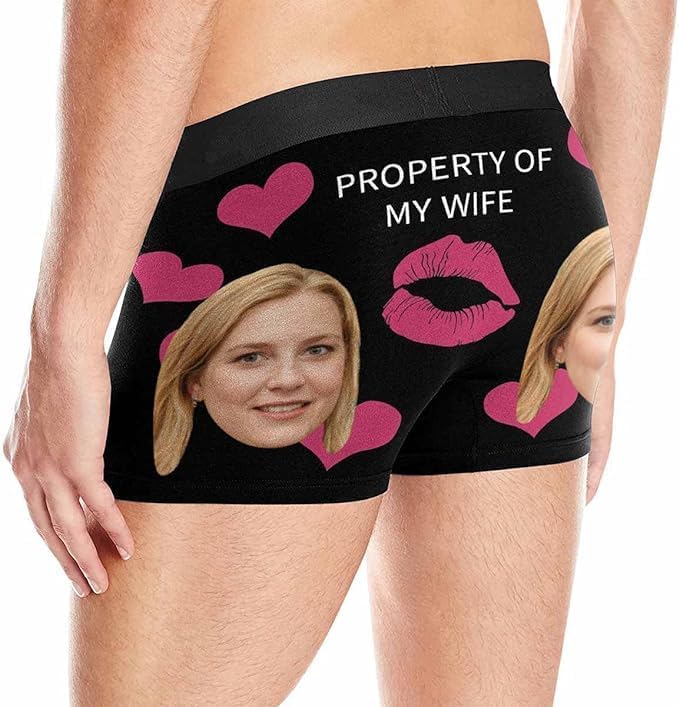 M YESCUSTOM Custom Faces Funny Short Briefs Gift for Husband Underwear