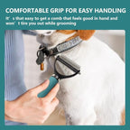 Pet Grooming Supplies - 2-in-1 Professional Undercoat Rake and Pet Brush | Shedding Control for Long Haired Dogs and Cats, Deshedding Tool, Furminator for Dogs,Green