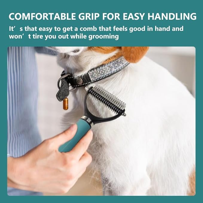 Pet Grooming Supplies - 2-in-1 Professional Undercoat Rake and Pet Brush | Shedding Control for Long Haired Dogs and Cats, Deshedding Tool, Furminator for Dogs,Orange