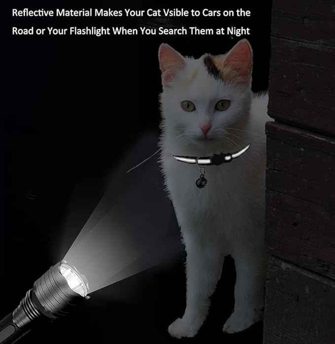 2 Pack Cat Collars Quick Release Reflective Kitten Collar with Bell & Safety Release (Dark Blue)
