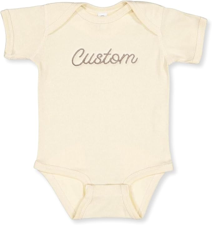 COUPLEHOODIES Personalized Baby Onesie Bodysuit – Custom Embroidery Gift for Pregnancy Reveal Baby Shower or First Grandchild