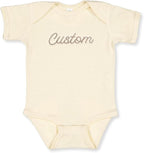COUPLEHOODIES Personalized Baby Onesie Bodysuit – Custom Embroidery Gift for Pregnancy Reveal Baby Shower or First Grandchild