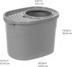 Amazon Basics Large Cat Litter Box with High Sides, Top Entry, Odor Control, Includes Scoop, 20.5 x 14.75 x 14.38 inches, Grey