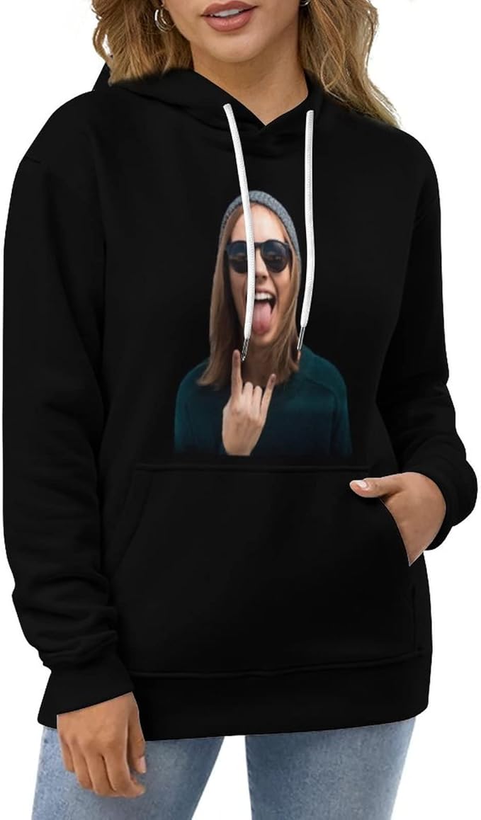 Artsadd Custom Face Unisex athletic Pockets Sweatshirt Loose Hoodie Custom Christmas Long Sleeve Sweatshirt Hooded Pullover