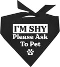 I'm Shy Please Ask to Pet Dog Bandana (Black, OS 590)
