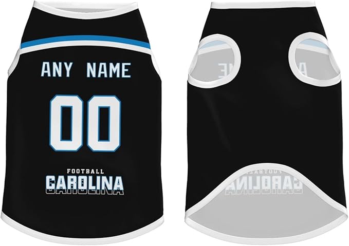 Carolina Custom Pet Jersey Dog Clothes Jersey Various Sizes Customized Any Name & Number for Small & Middle and Big Dogs