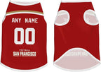 San Francisc0 Custom Pet Jersey Dog Clothes Jersey Various Sizes Customized Any Name & Number for Small & Middle and Big Dogs