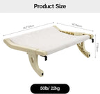 MEWOOFUN Window Sill Perch for Indoor Cats, One-Step Sliding Clamping Slot Adjustment Cat Hammock With Removable Covers, Bed for Windowsill & Bedside (Beige, Large)
