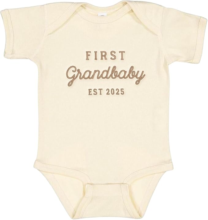COUPLEHOODIES Personalized Baby Onesie Bodysuit – Custom Embroidery Gift for Pregnancy Reveal Baby Shower or First Grandchild
