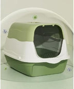 Cat Litter Box Cat Litter Tray with Lid Covered Large with Fully Enclosed Litter Pan Cat Toilet Cat Litter Tray with Cover Scoop