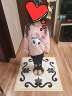 Little Girls Unicorn Outfits 2 Piece Kids Ruffle Sleeve Sweatshirt + Leggings Fall Leopard Clothing Sets 2-10 Years Old