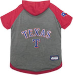 MLB Hoodie Shirt for Dogs & Cats - Texas Rangers Dog Hooded T-Shirt, Small. - MLB Team Color Hoody Vest for Baseball Fans