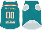Miami Custom Pet Jersey Dog Clothes Jersey Various Sizes Customized Any Name & Number for Small & Middle and Big Dogs