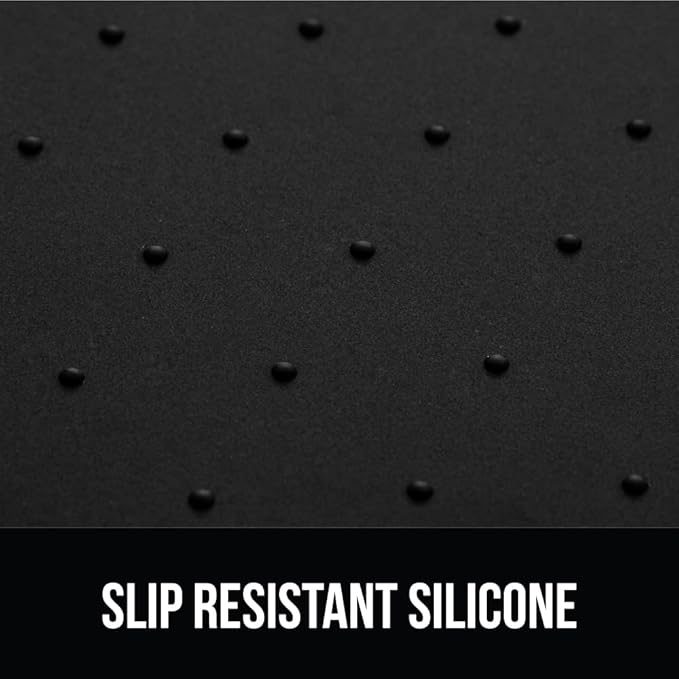 GORILLA GRIP 100% Waterproof Raised Edge BPA Free Silicone Pet Feeding Mat, Dog Cat Food Mats Contain Spills Protects Floors, Placemats for Cats and Dogs Water Bowl, Pets Accessories 32x24 Black