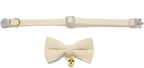 Cotton Breakaway Cat Collar with Bow Tie and Bell, Adjustable Cute Soft Corduroy Kitten Collars for Girl and Boy Cats