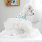Fashion Sweet Puppy Dog Blingbling Princess Skirt Pet Dog Lace Cake Camisole Tutu Dress C-Green XL