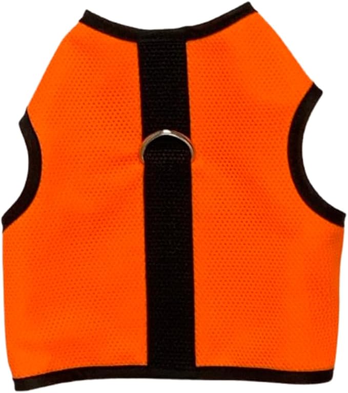 Kitty Holster Cat Harness – Ultra-Breathable Cool Mesh, Cat Accessories - 100% Cotton Lining, Lightweight & Secure with Hook-and-Loop, Vet-Recommended, Made in USA – M/L, Safety Orange