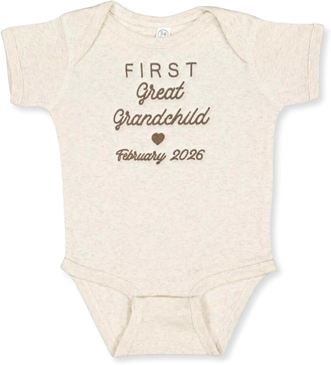 COUPLEHOODIES Personalized Baby Onesie Bodysuit – Custom Embroidery Gift for Pregnancy Reveal Baby Shower or First Grandchild