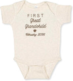 COUPLEHOODIES Personalized Baby Onesie Bodysuit – Custom Embroidery Gift for Pregnancy Reveal Baby Shower or First Grandchild