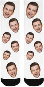 MyPupSocks Custom Personalized Photo Pet Face Socks, Cat and Dog Tracks Paws Bones Crew Socks with Picture for Men Women