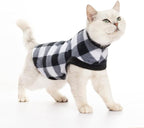 EXPAWLORER Plaid Cat Sweater - Pet Clothes Cat Puppy Vest Warm Fleece Hoodie for Cats, Fall and Cold Winter Coat Pullover Design, Buffalo Checked Sweatshirt Clothing Also for Small Dogs