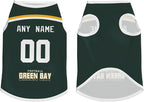 Green Bay Custom Pet Jersey Dog Clothes Jersey Various Sizes Customized Any Name & Number for Small & Middle and Big Dogs